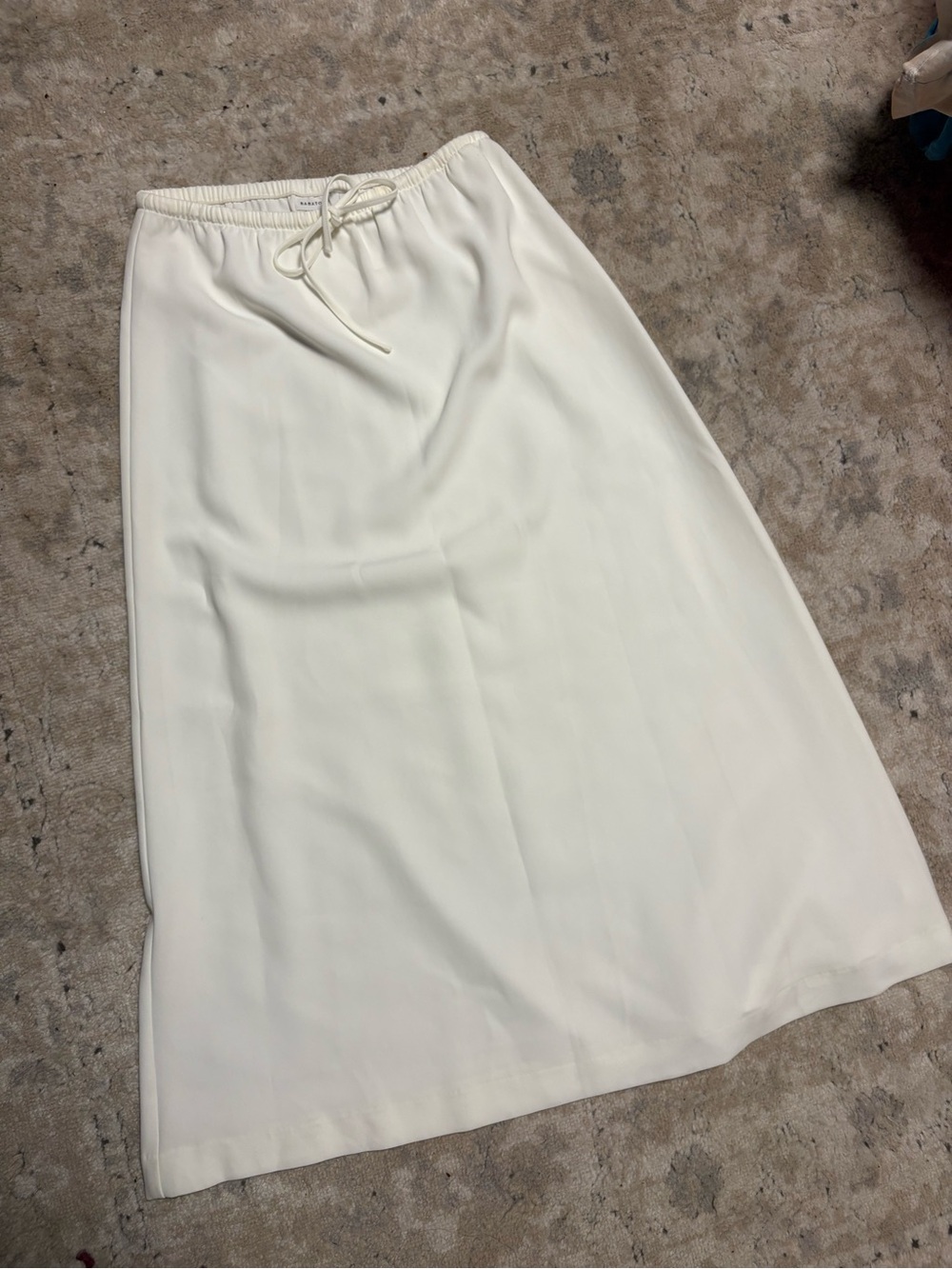 Babaton Cream Maxi Skirt with Drawstring Waist